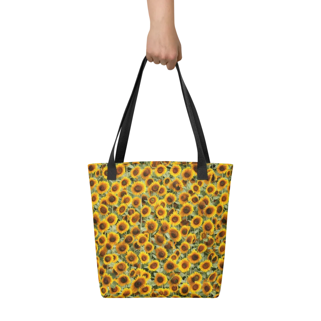 Golden Sunflower Meadow on Tote Bag — Front