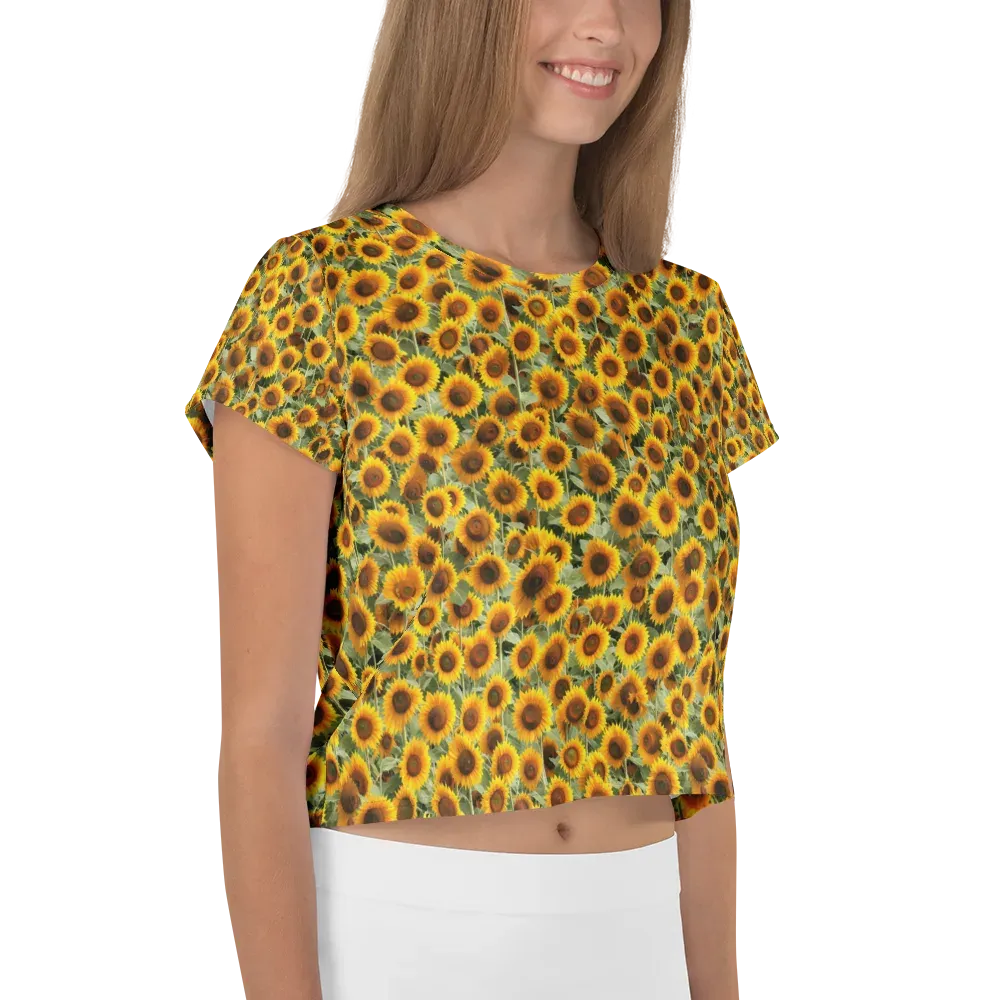 Golden Sunflower Meadow on Crop Tee — Right