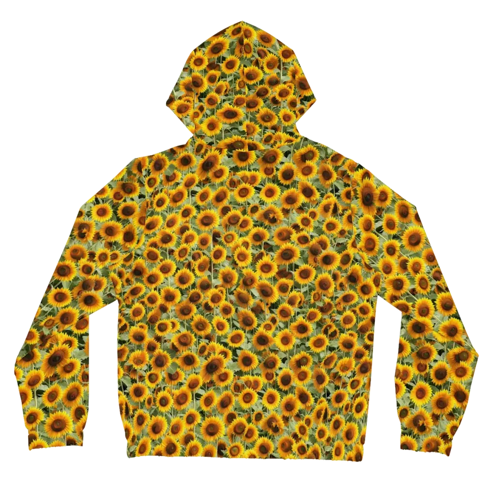 Golden Sunflower Meadow on Women's Full-Zip Hoodie — Back