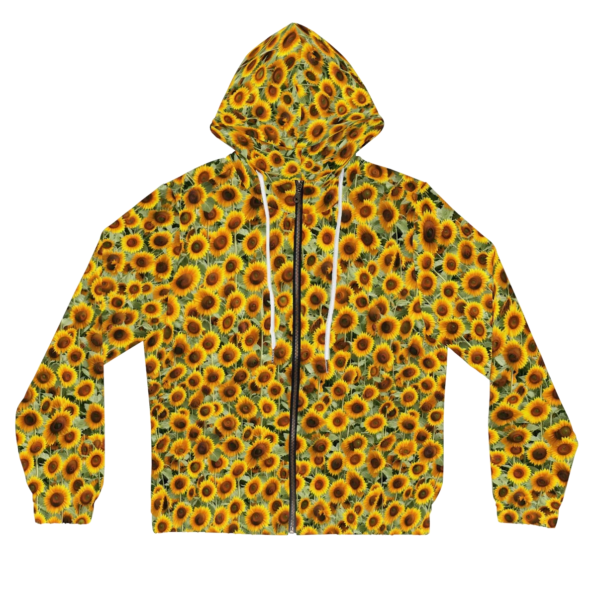 Golden Sunflower Meadow on Women's Full-Zip Hoodie — Front