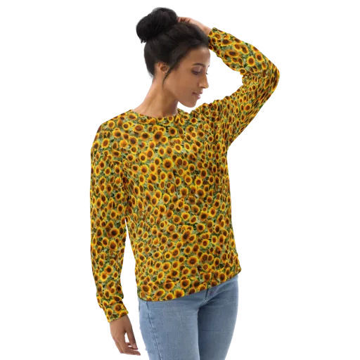 Golden Sunflower Meadow on a Sweatshirt