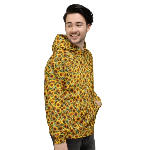 Golden Sunflower Meadow on a Hoodie