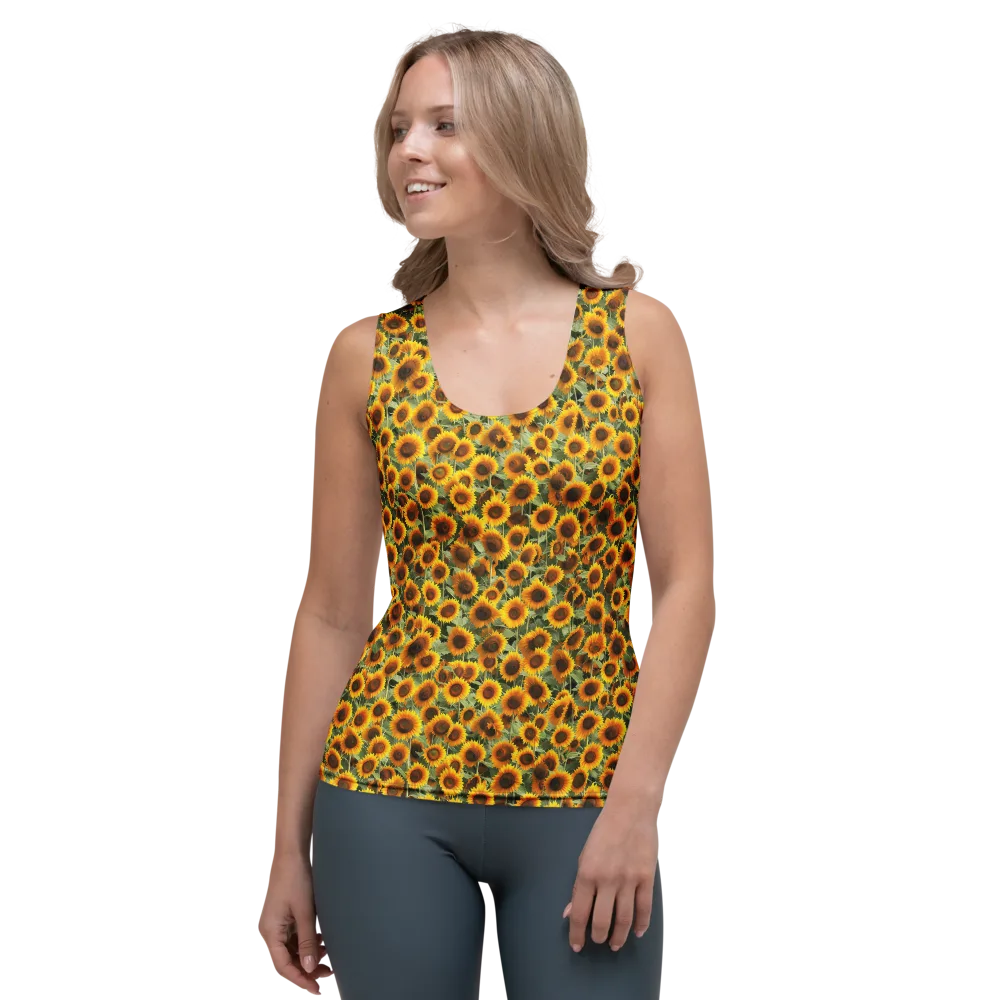 Golden Sunflower Meadow on Women's Tank Top — Front