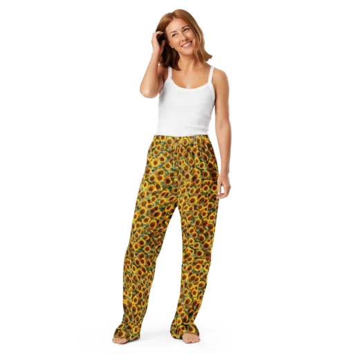 Golden Sunflower Meadow on a Women's Pajama Pants