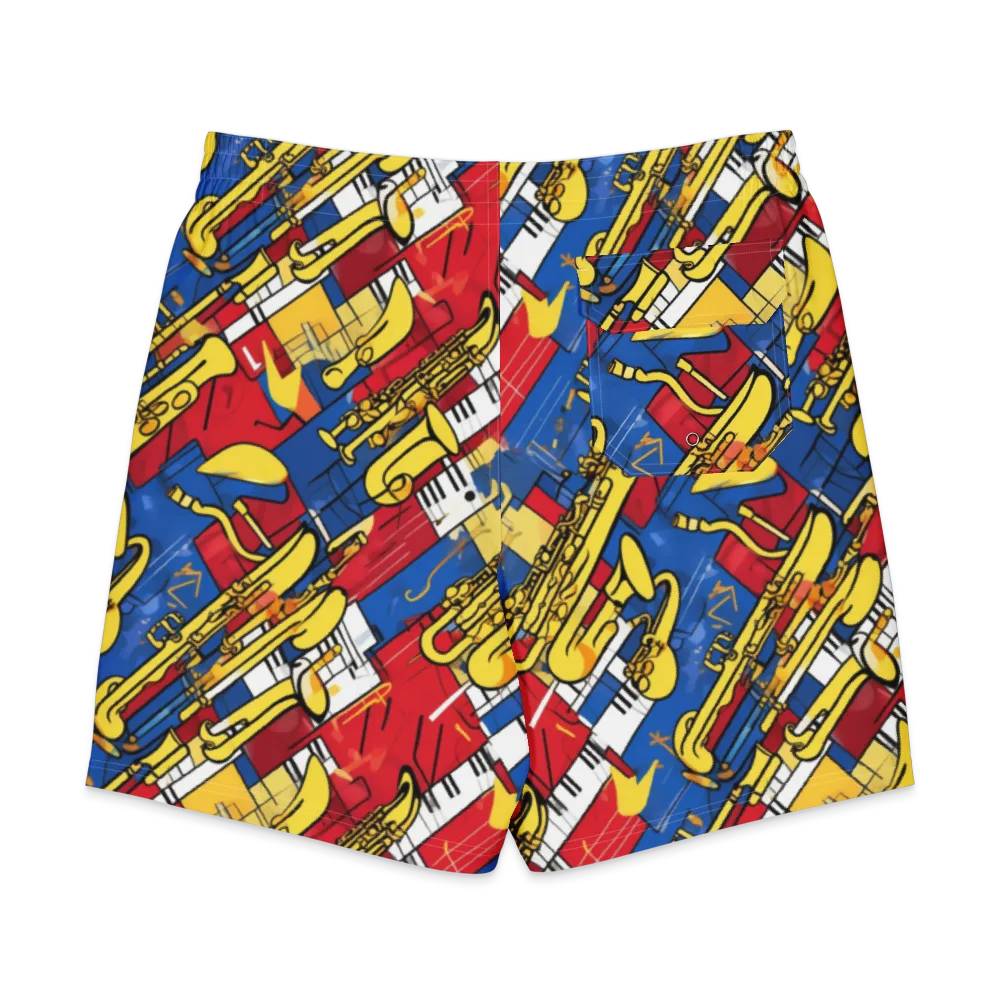 Sonic Geometry on Men's Board Shorts — Back