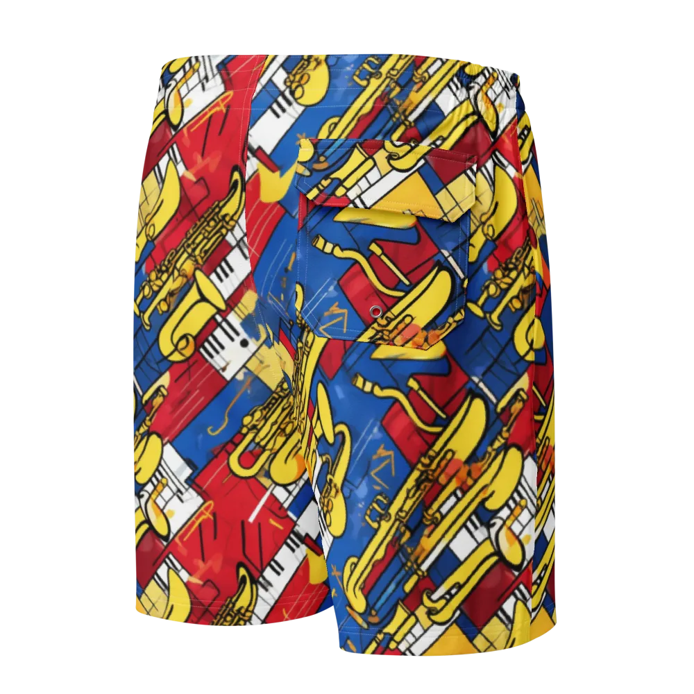 Sonic Geometry on Men's Board Shorts — Back