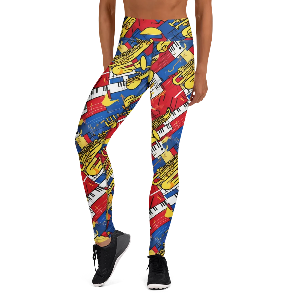 Sonic Geometry on Yoga Leggings — Front