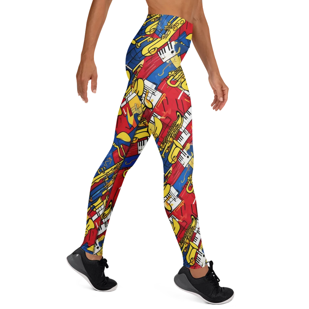 Sonic Geometry on Yoga Leggings — Right