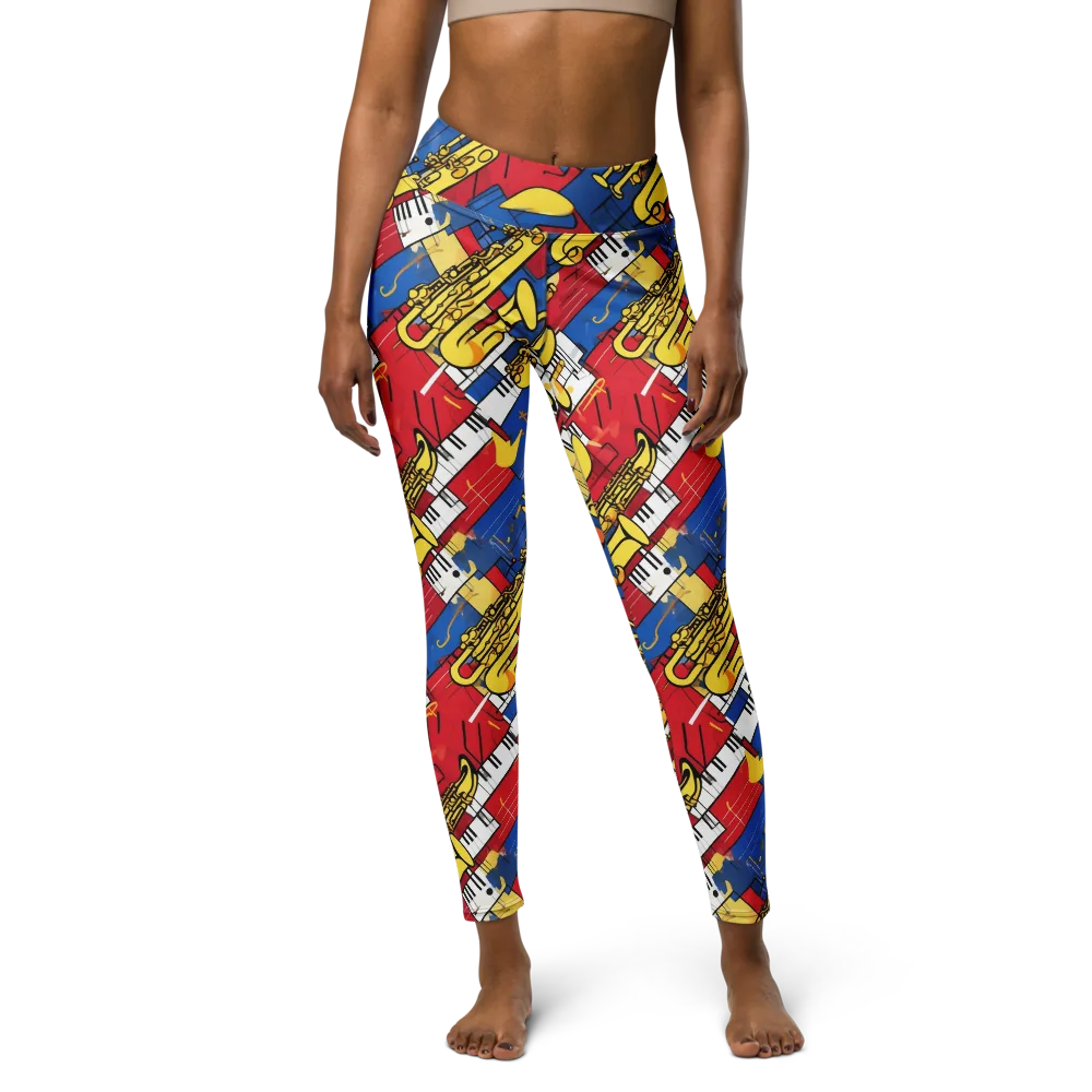 Sonic Geometry on Yoga Leggings — Front