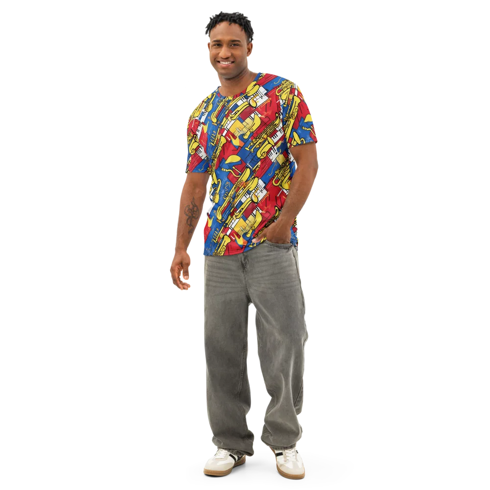 Sonic Geometry on Men's Cotton Crew Neck T-Shirt — Front