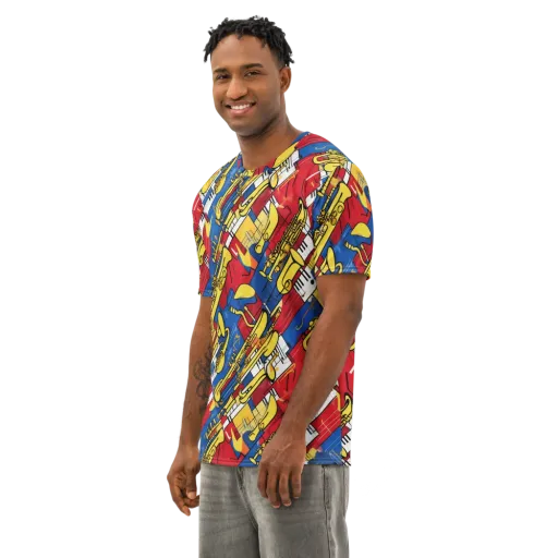 Sonic Geometry on a Men's Cotton Crew Neck T-Shirt