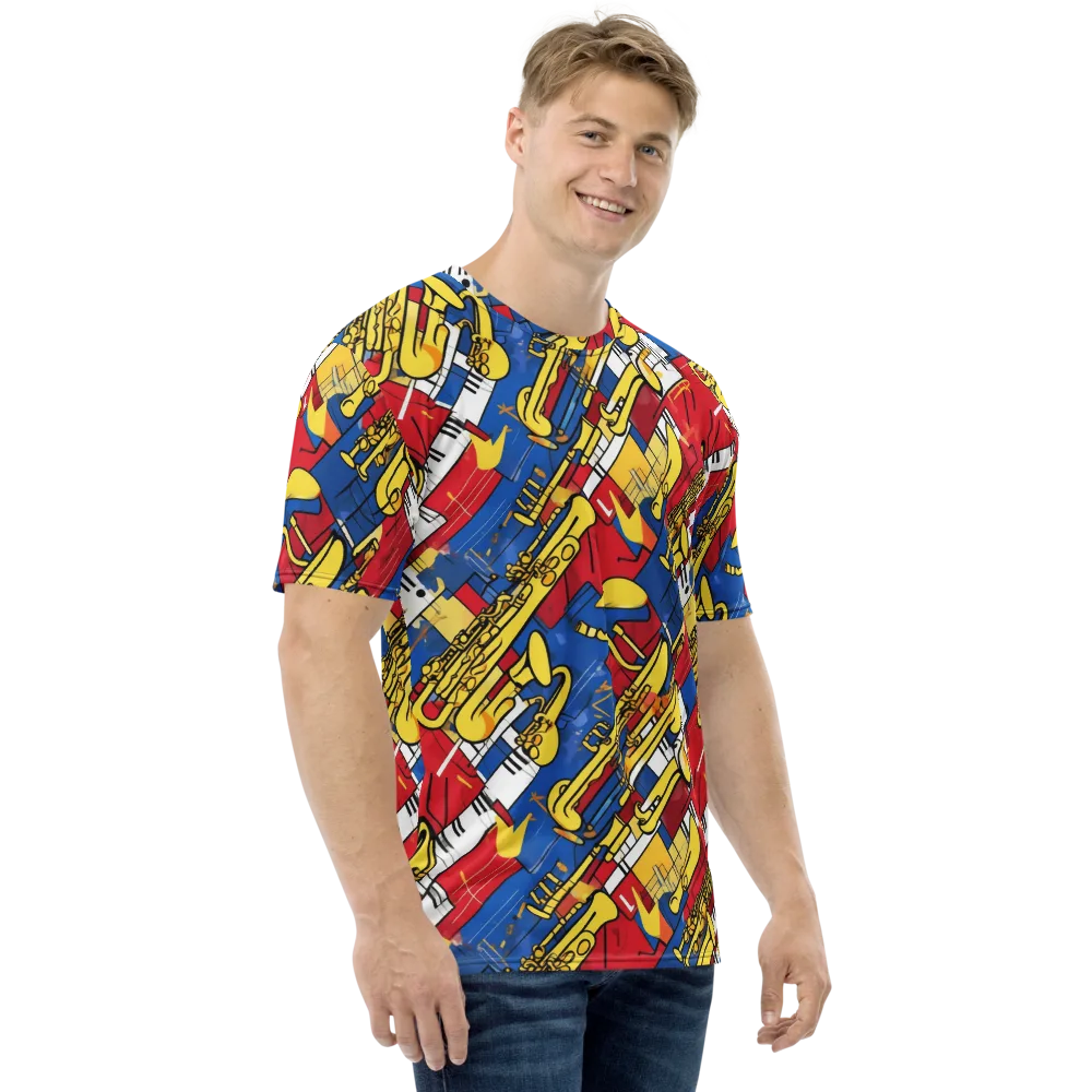 Sonic Geometry on Men's Crew Neck T-Shirt — Right