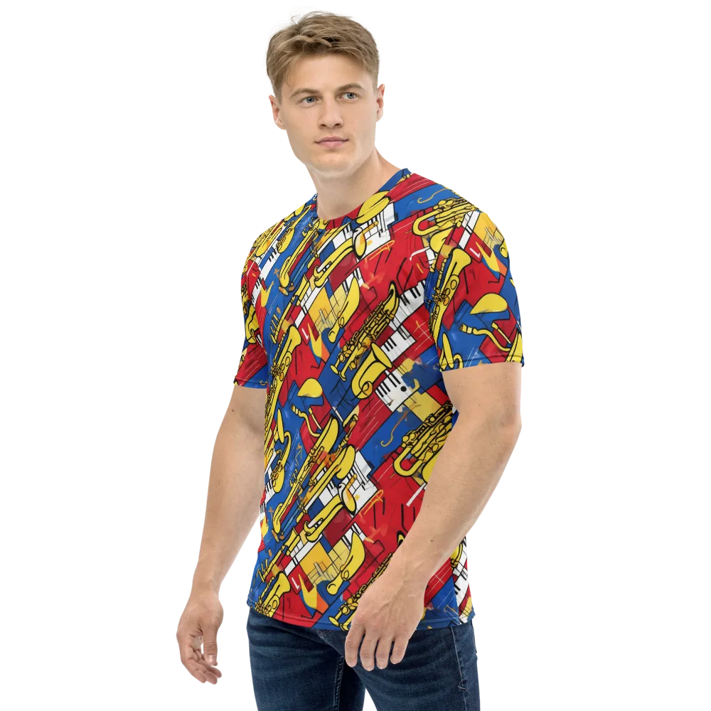 Sonic Geometry on Men's Crew Neck T-Shirt — Left