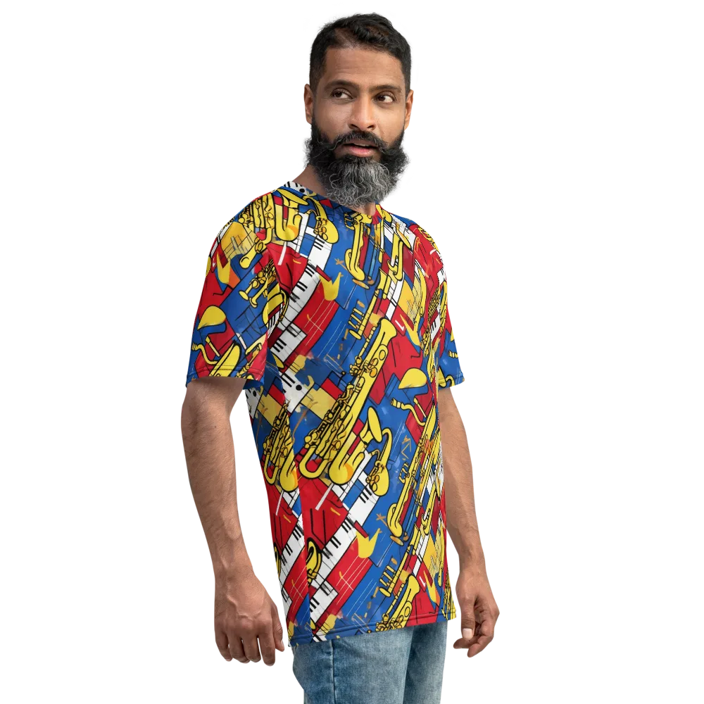 Sonic Geometry on Men's Crew Neck T-Shirt — Right
