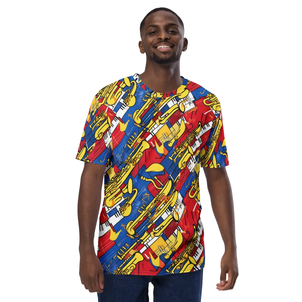 Sonic Geometry on Men's Crew Neck T-Shirt — Front