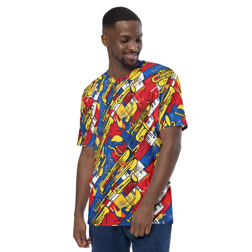 Sonic Geometry on Men's Crew Neck T-Shirt — Left
