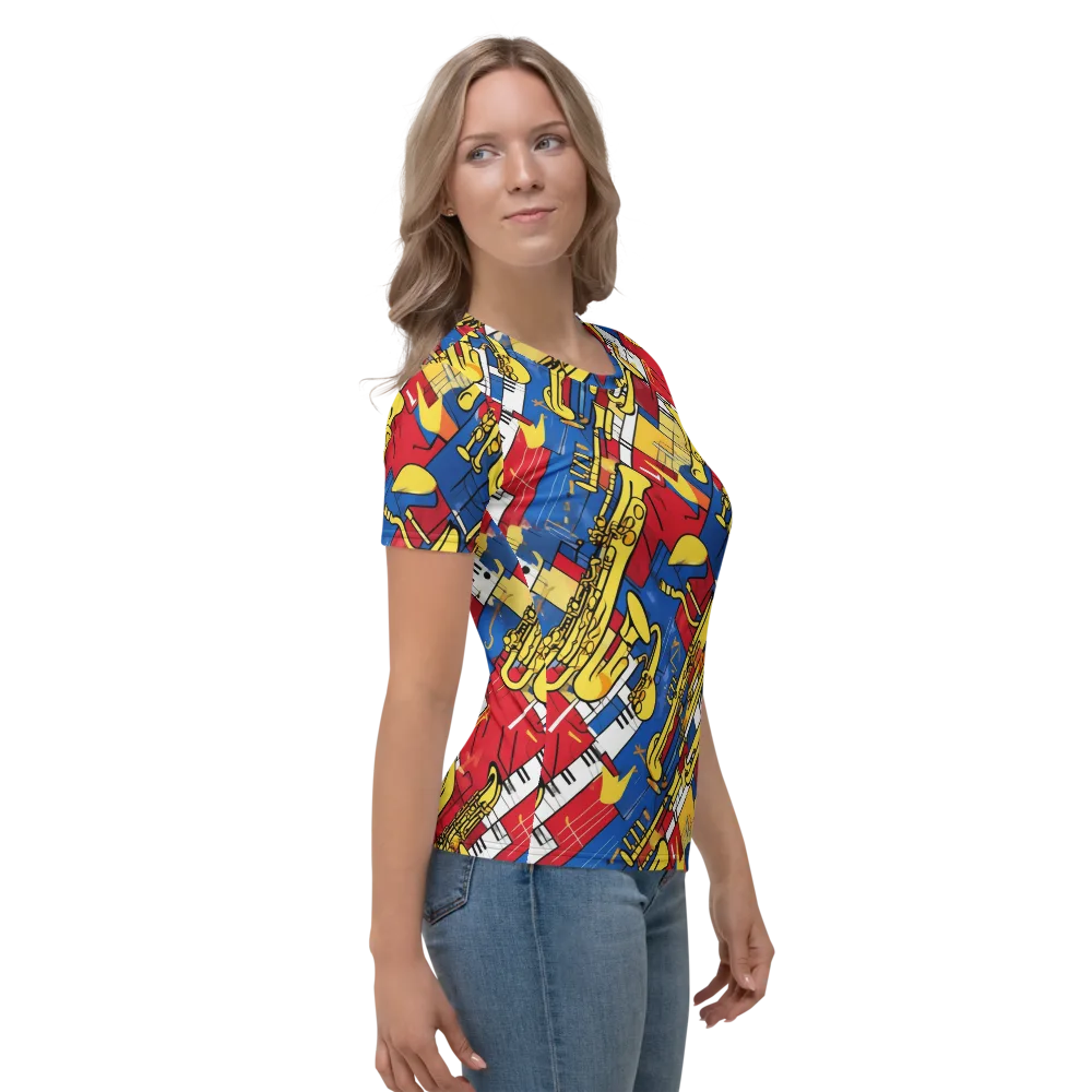 Sonic Geometry on Women's Crew Neck T-Shirt — Right
