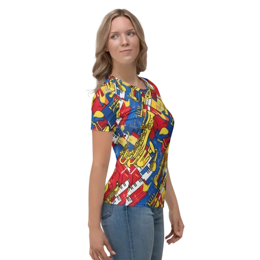 Sonic Geometry on a Women's Crew Neck T-Shirt