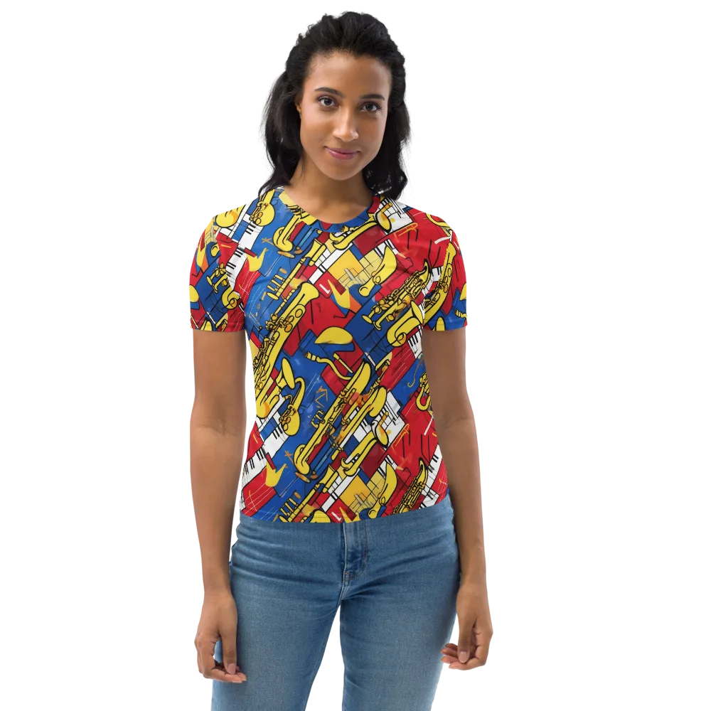 Sonic Geometry on Women's Crew Neck T-Shirt — Front