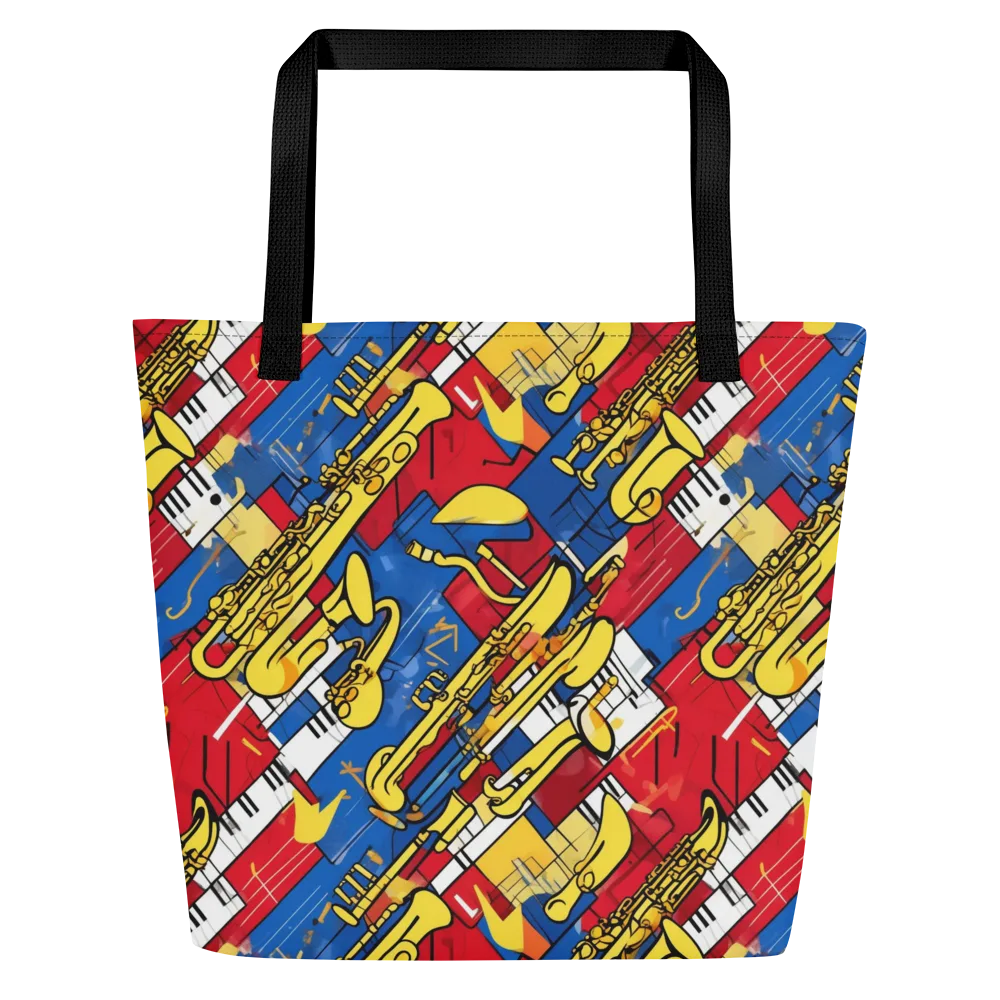 Sonic Geometry on Large Tote Bag W/ Pocket — Front