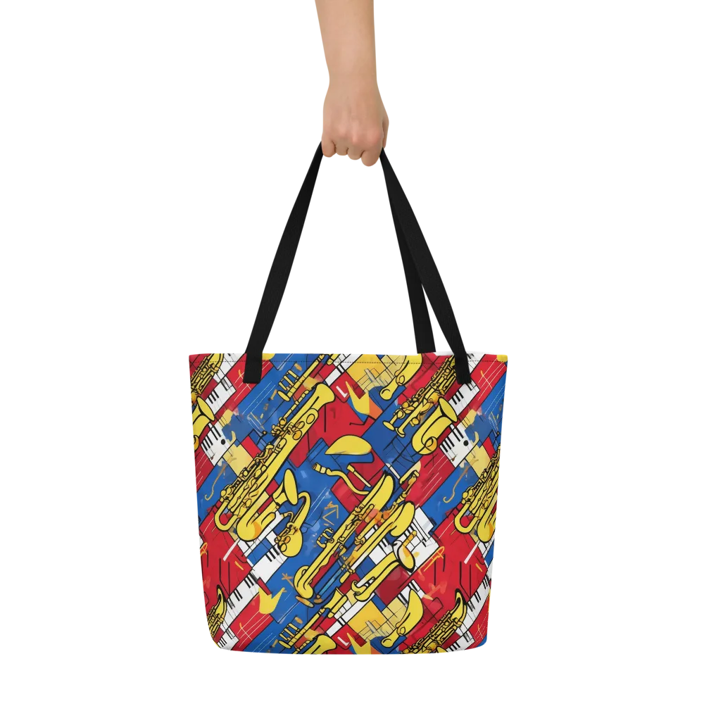 Sonic Geometry on Large Tote Bag W/ Pocket — Front