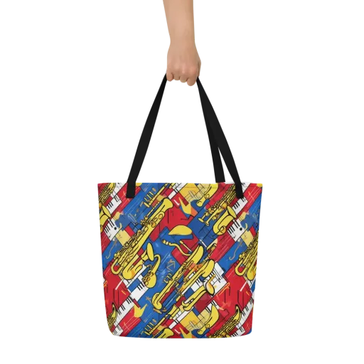 Sonic Geometry on a Large Tote Bag W/ Pocket