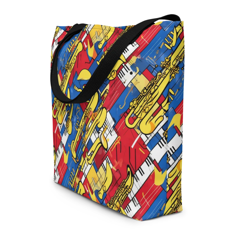 Sonic Geometry on Large Tote Bag W/ Pocket — Front