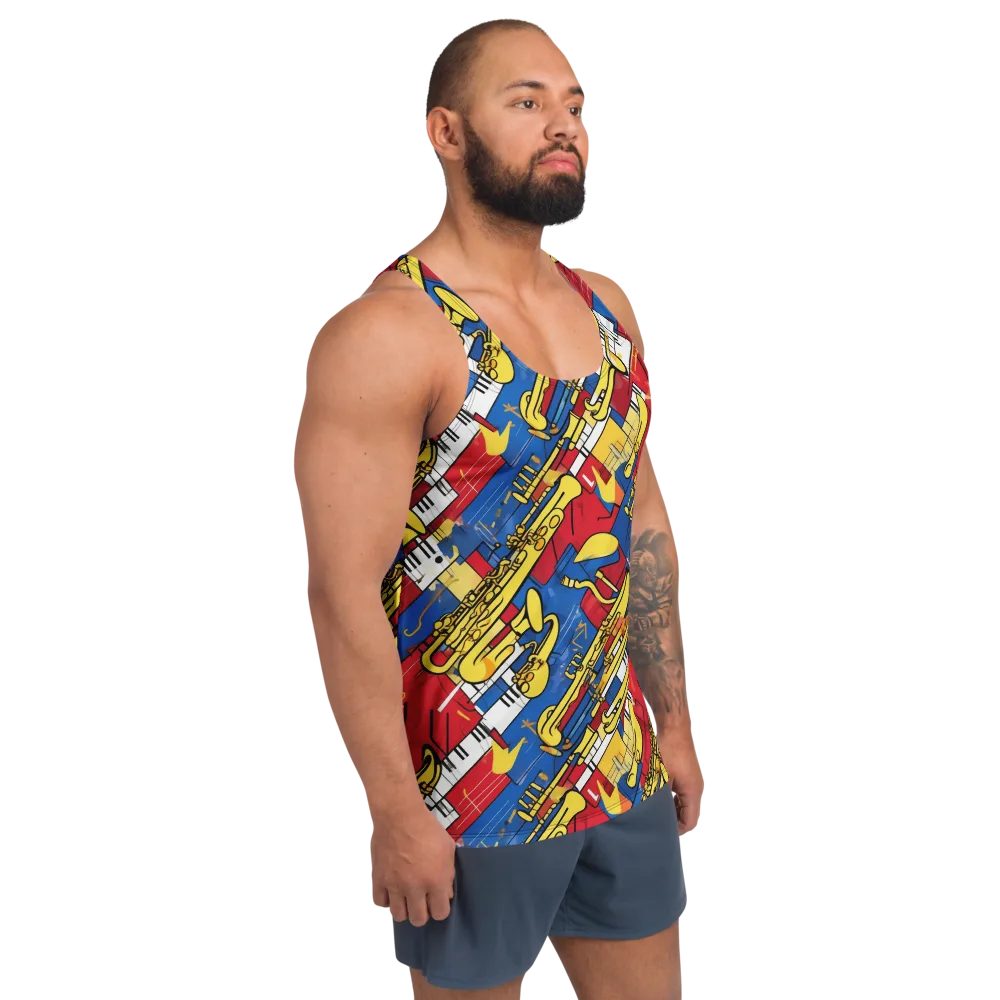 Sonic Geometry on Men's Tank Top — Right Front