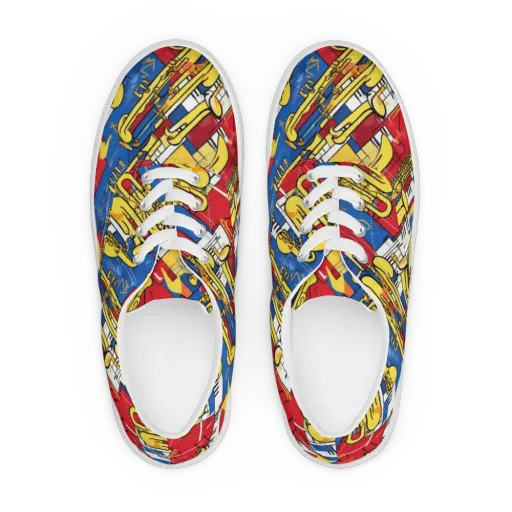 Sonic Geometry on a Men's Lace-Up Canvas Shoes