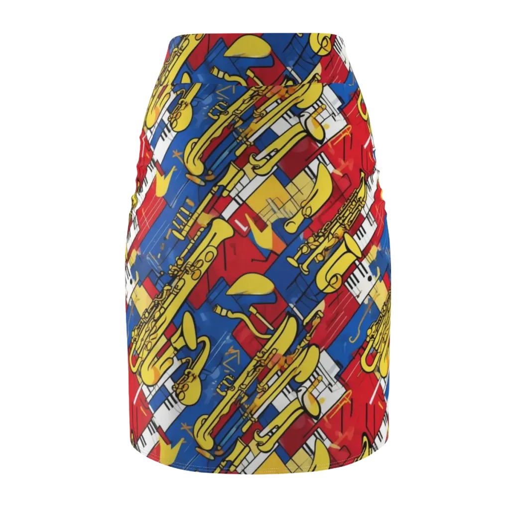 Sonic Geometry on Pencil Skirt — Back