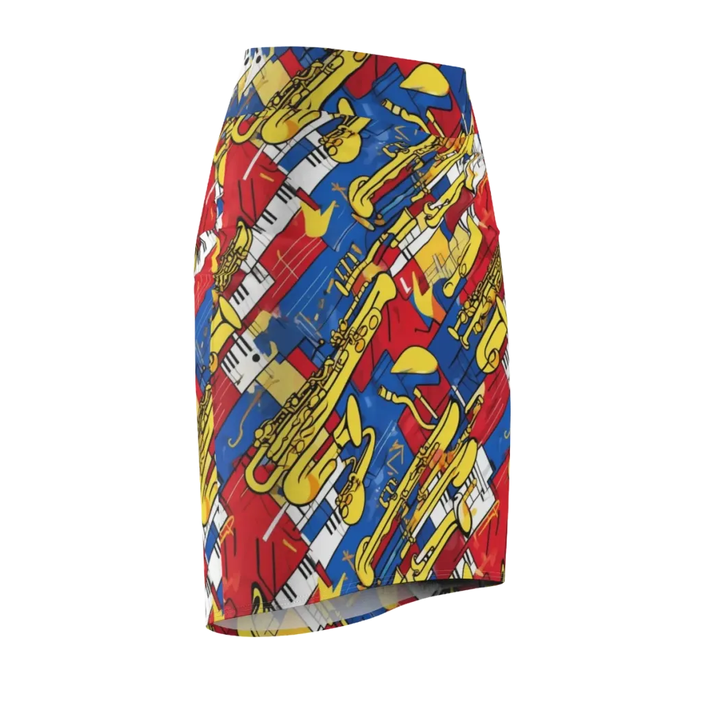 Sonic Geometry on Pencil Skirt — Front Side