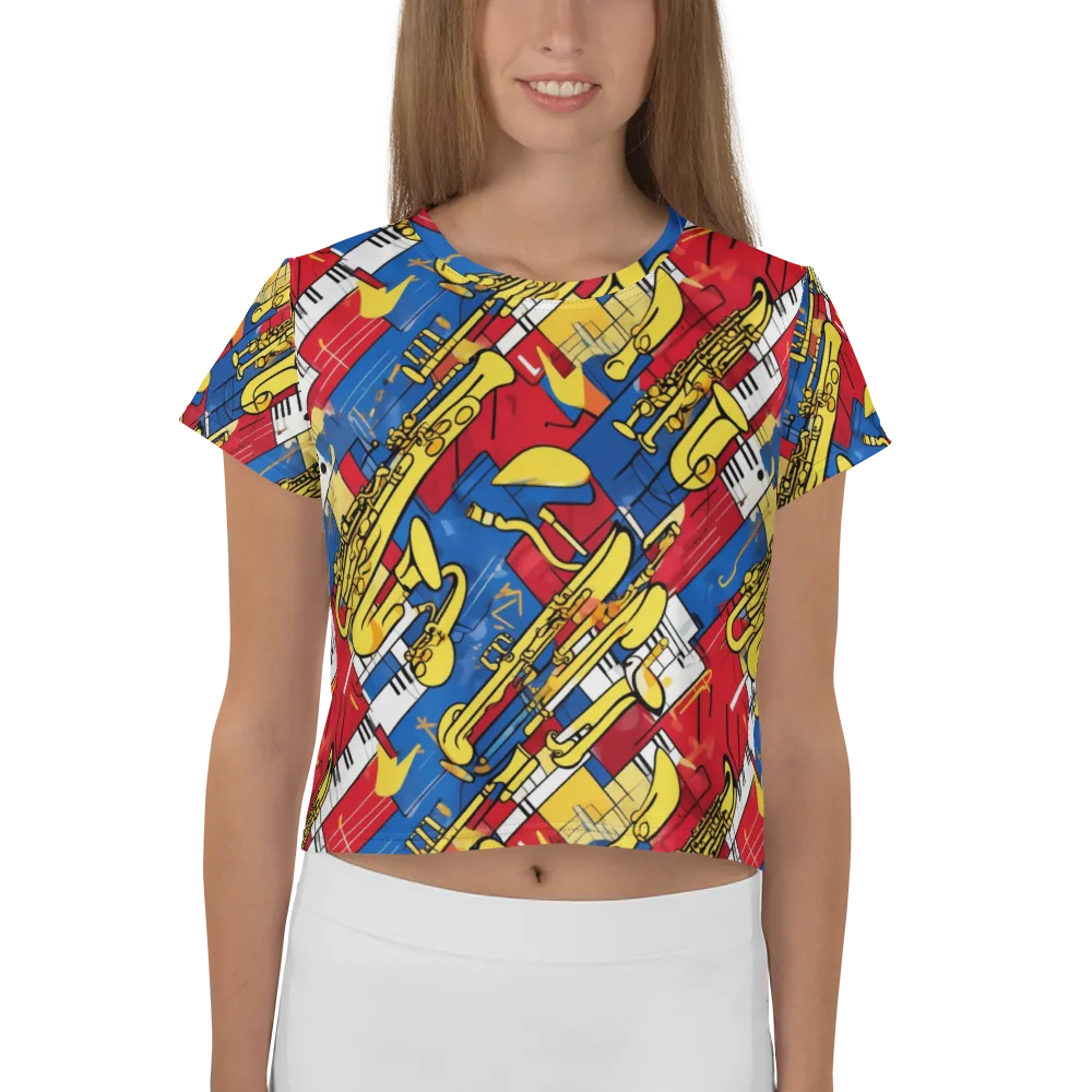 Sonic Geometry on Crop Tee — Front