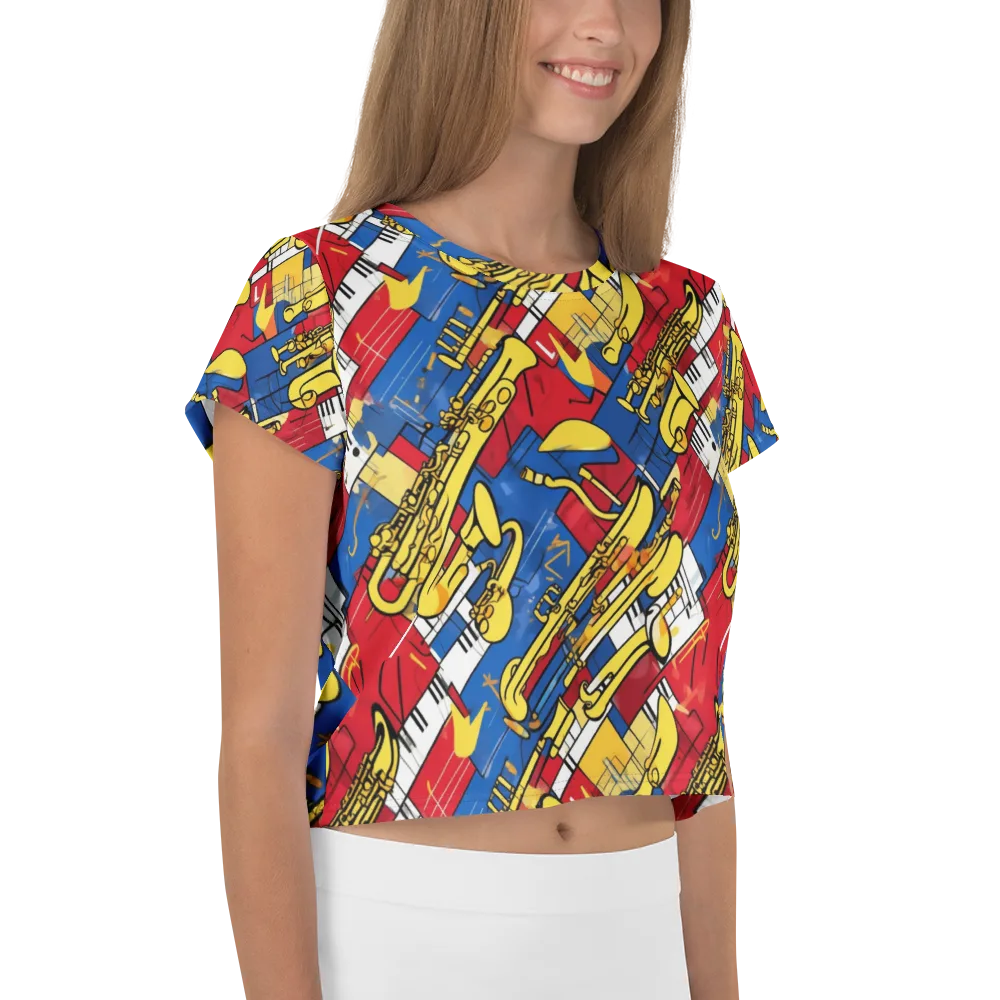 Sonic Geometry on Crop Tee — Right