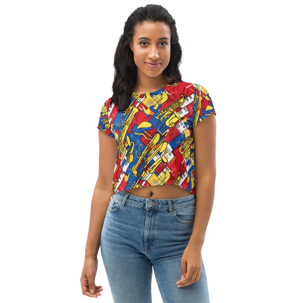 Sonic Geometry on Crop Tee — Front