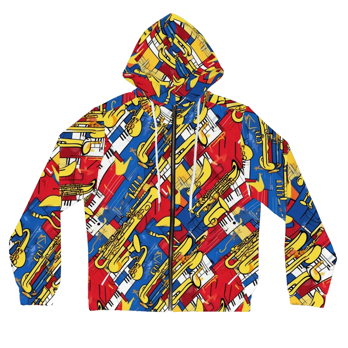 Sonic Geometry on Women's Full-Zip Hoodie — Front