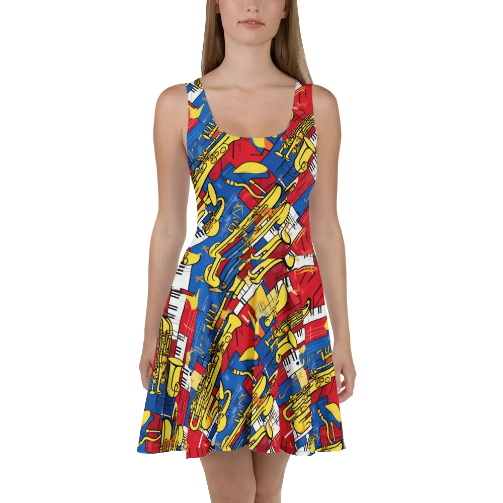 Sonic Geometry on Skater Dress — Front
