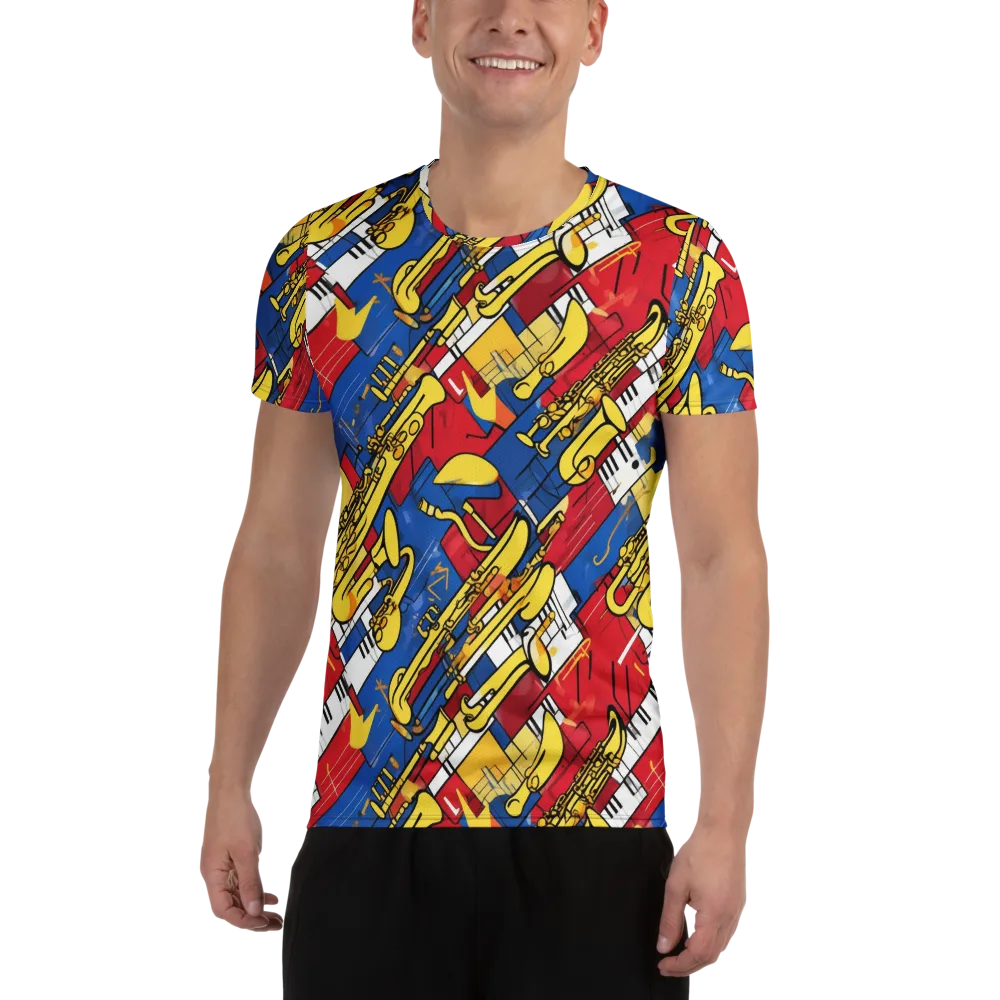 Sonic Geometry on Men's Athletic T-Shirt — Front