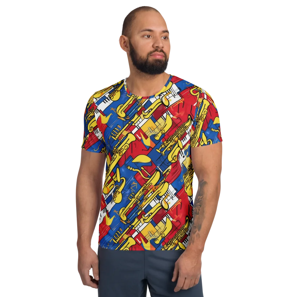 Sonic Geometry on Men's Athletic T-Shirt — Front