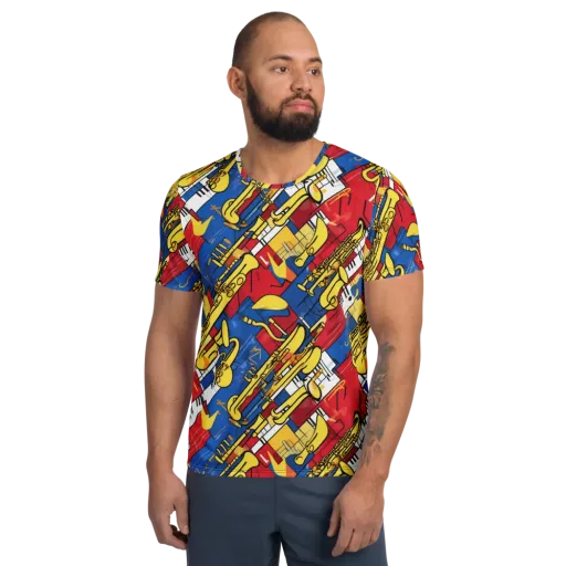 Sonic Geometry on a Men's Athletic T-Shirt
