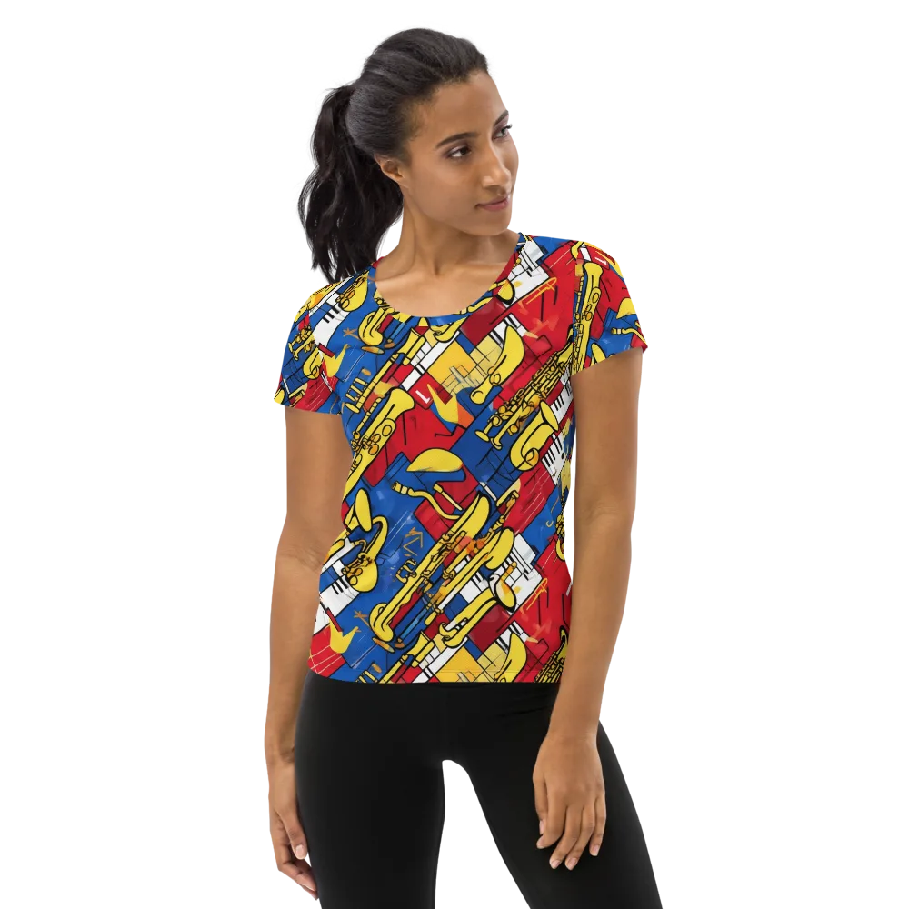 Sonic Geometry on Women's Athletic T-Shirt — Front