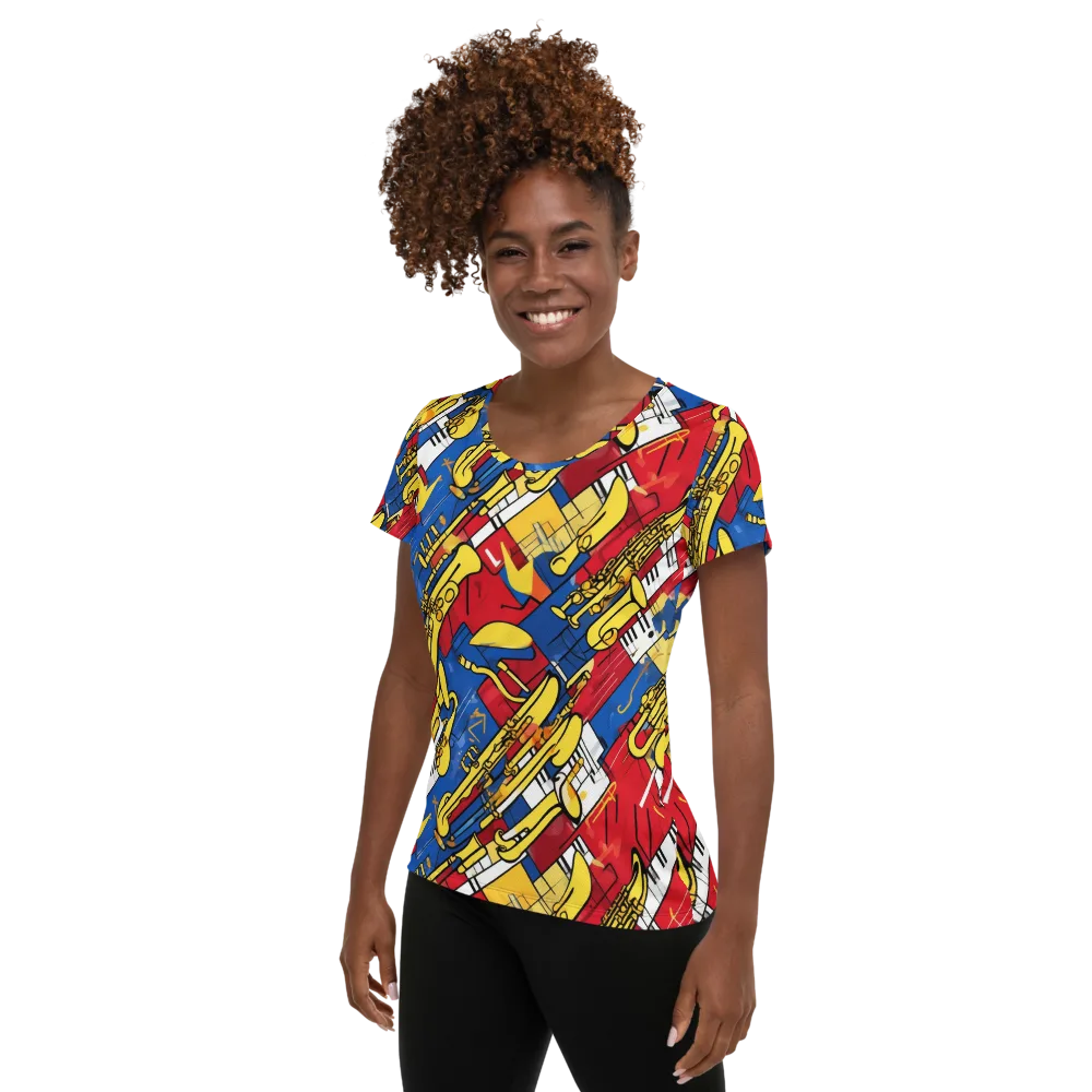 Sonic Geometry on Women's Athletic T-Shirt — Left
