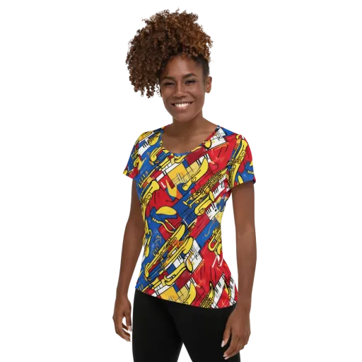 Sonic Geometry on a Women's Athletic T-Shirt
