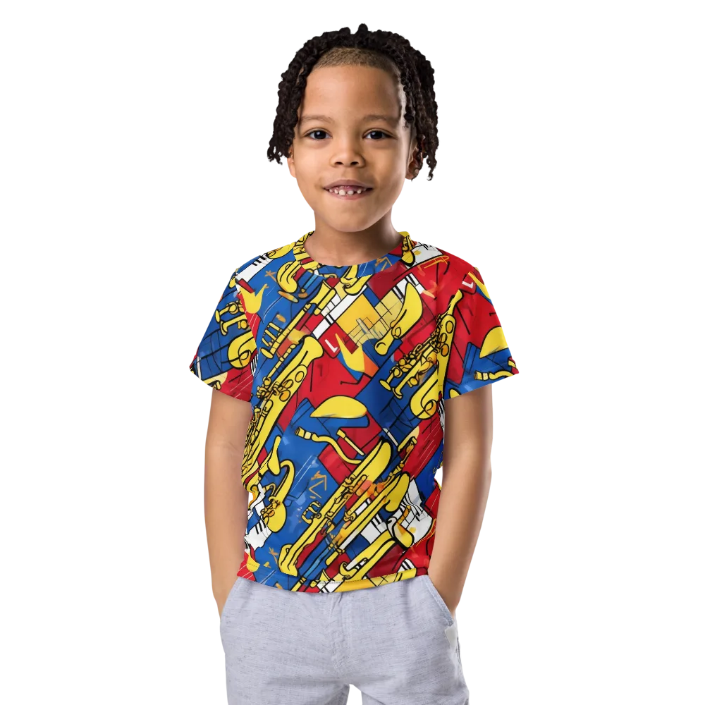 Sonic Geometry on Kids Crew Neck T-Shirt — Front