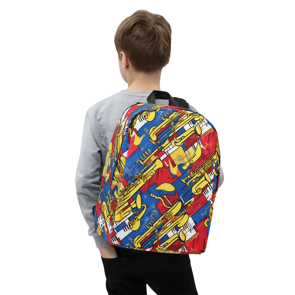 Sonic Geometry on Minimalist Backpack — Zoomed-in