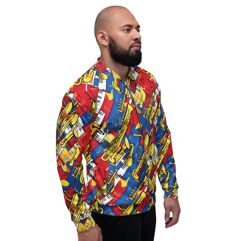 Sonic Geometry on Bomber Jacket — Right