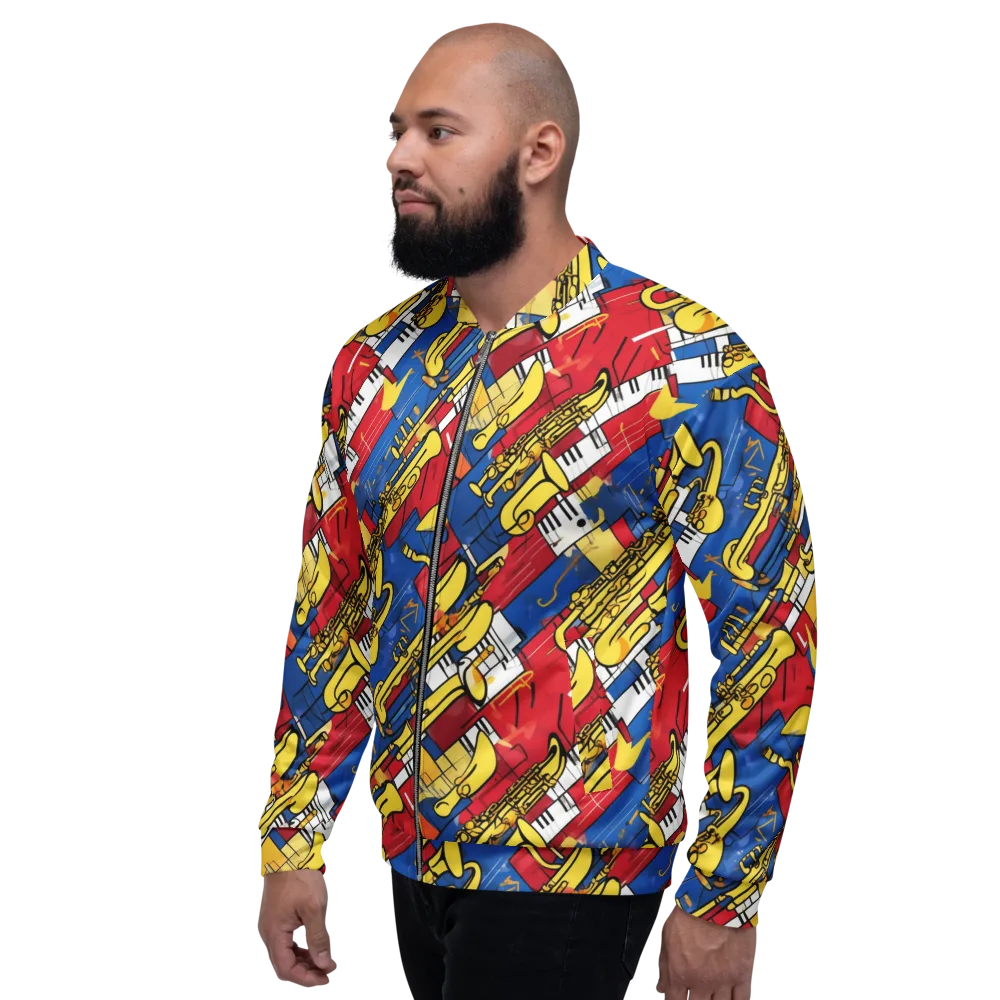 Sonic Geometry on Bomber Jacket — Left
