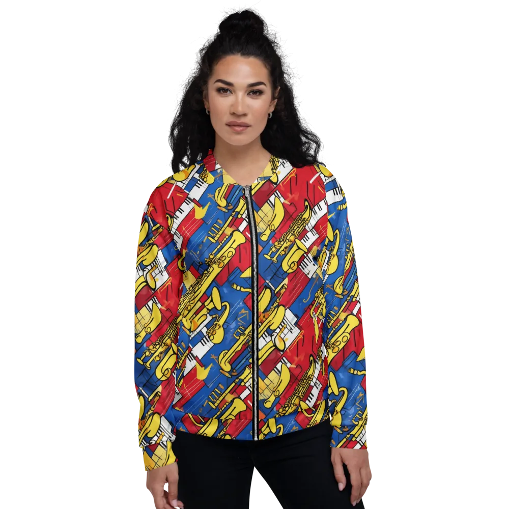 Sonic Geometry on Bomber Jacket — Front
