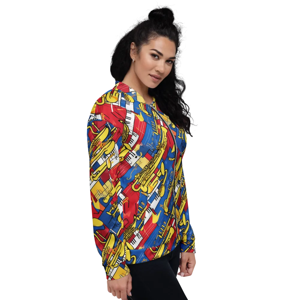 Sonic Geometry on Bomber Jacket — Right