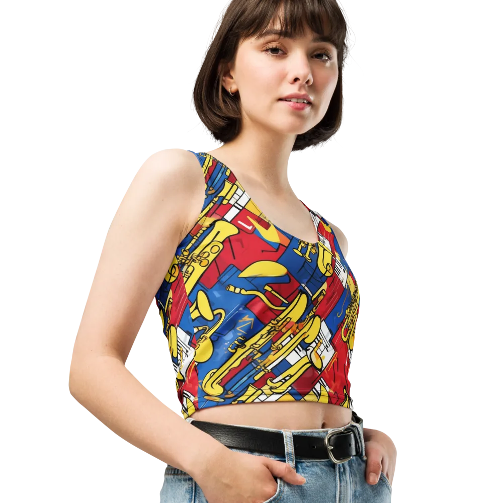 Sonic Geometry on Crop Top — Right Front