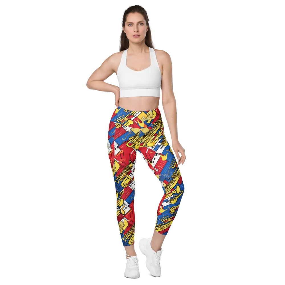 Sonic Geometry on Leggings with Pockets — Front